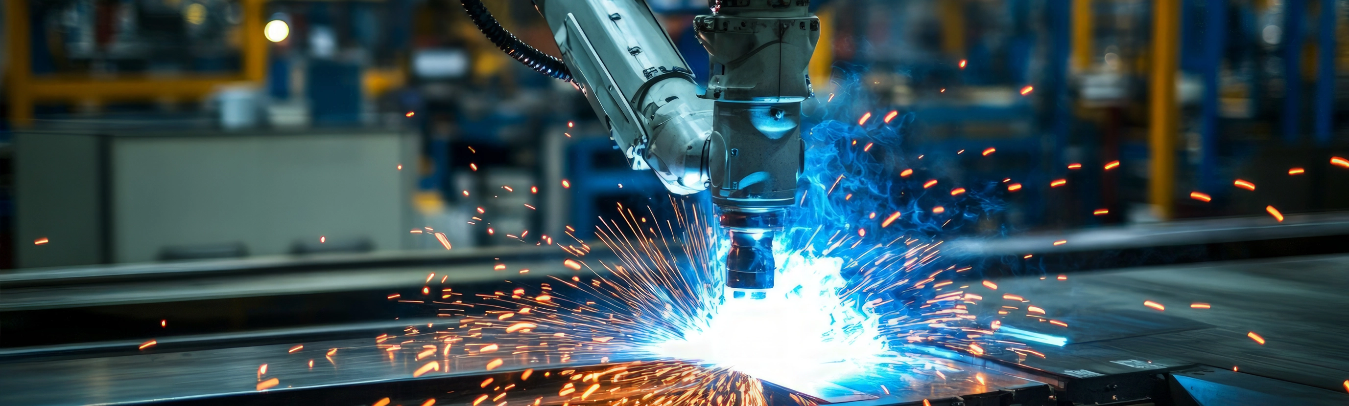 Ein Roboterlaser schneidet Metallteile bei F&amp;K Metall automatisch und präzise für hochwertige Fertigungsergebnisse.